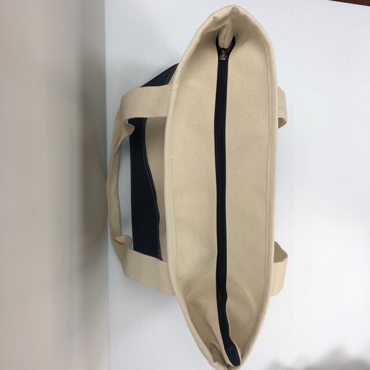 Zippered Canvas Tote Bag