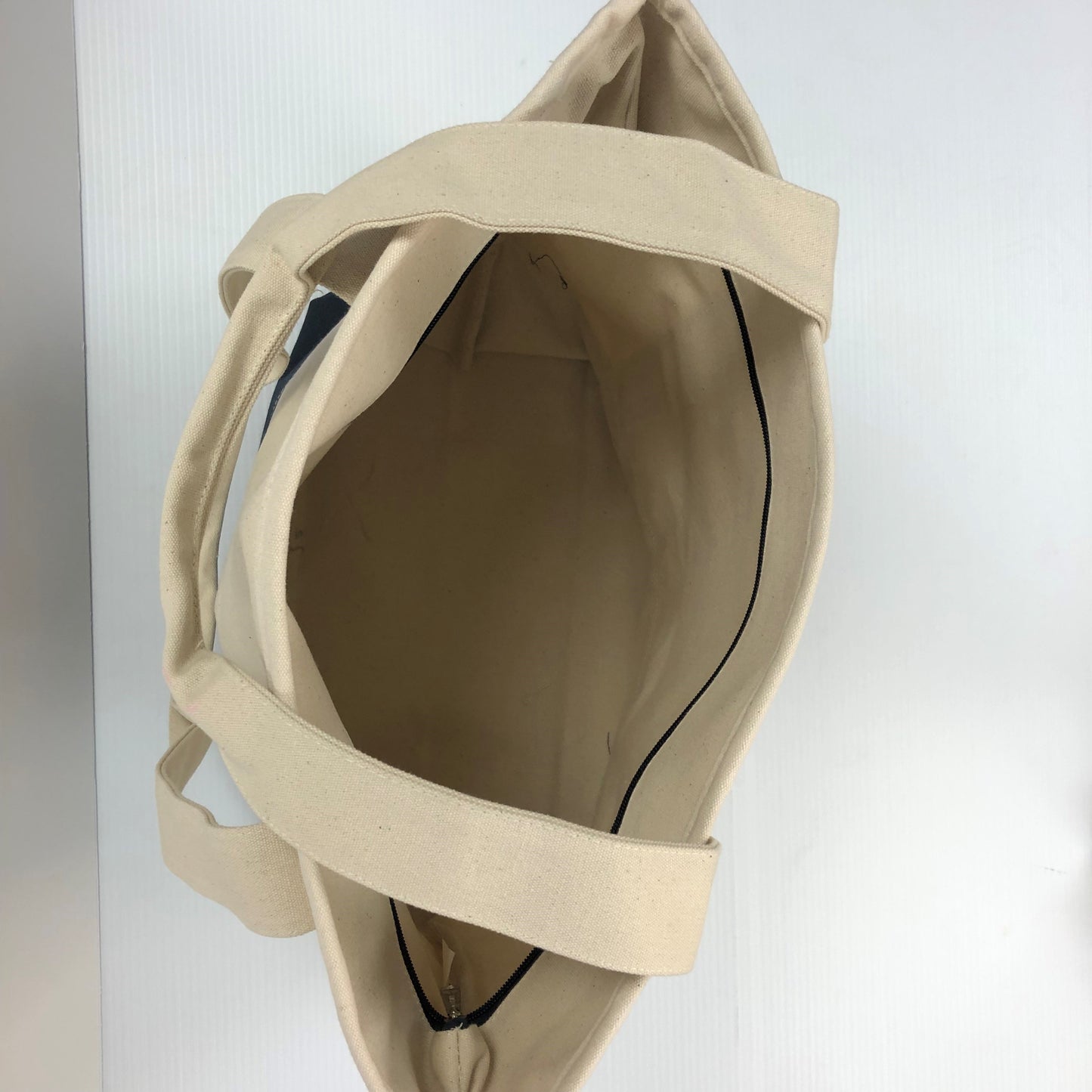 Zippered Canvas Tote Bag